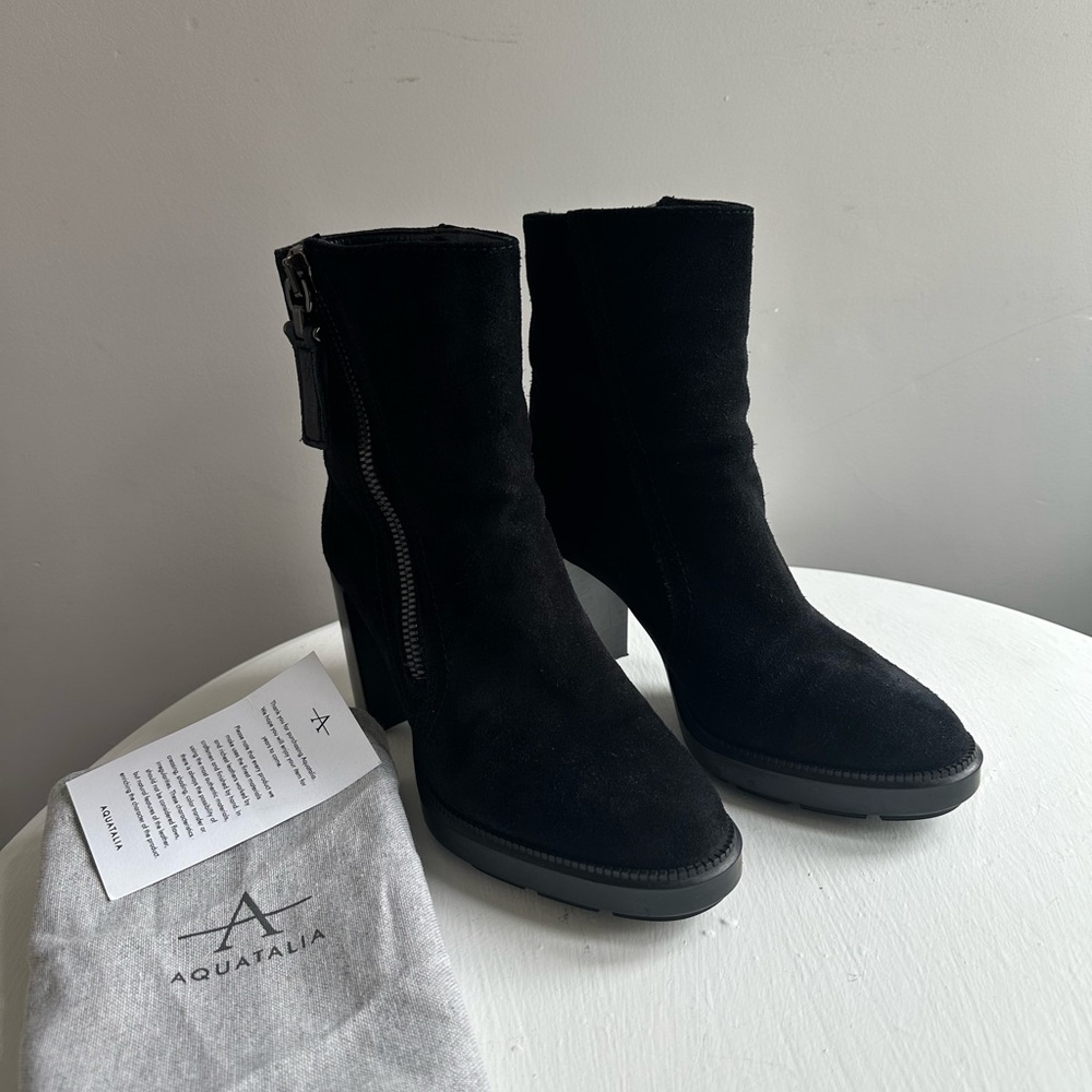 Aquatalia Black Heeled Boots